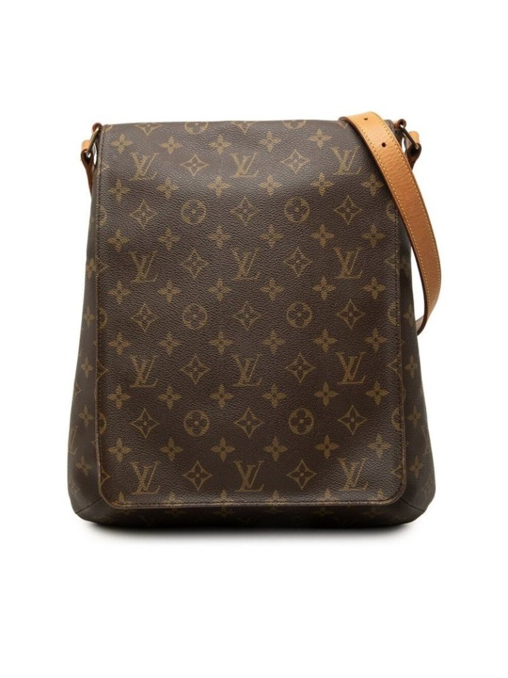 Louis Vuitton Monogram Musette Crossbody Shoulder Bag Brown Leather